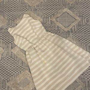 Lilly Pulitzer Gold White Striped Sleeveless Dress Size 0 Stained